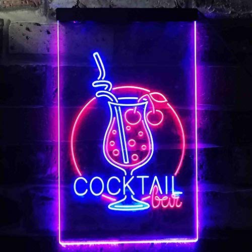 Cocktail Bar Dual LED Neon Light Sign Alt